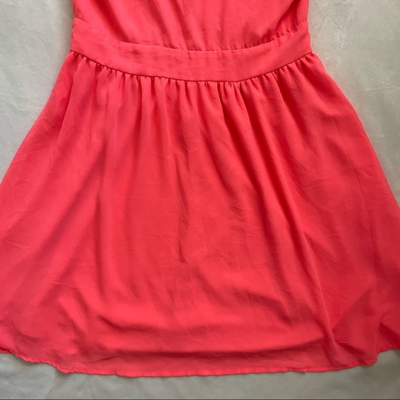 SOLD - Xhilaration Hot Salmon Colored Cutout Dress - Picture 3 of 6